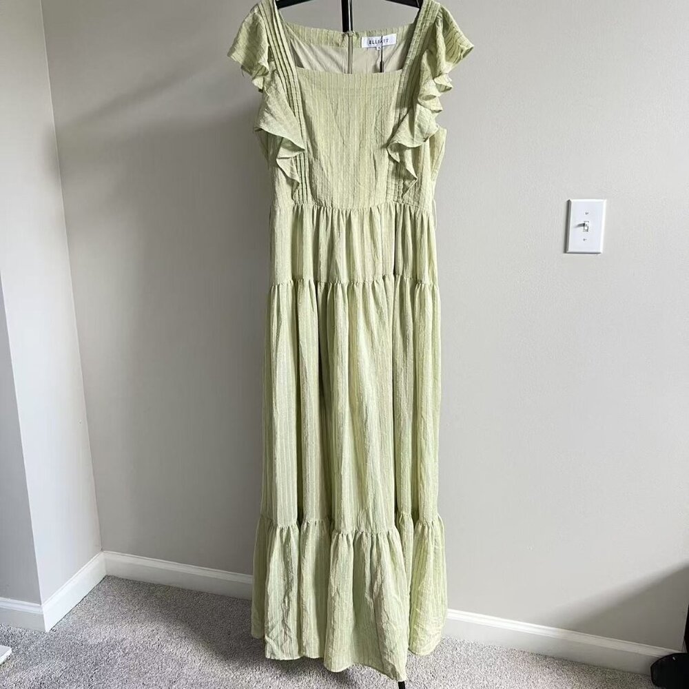 NWT Elliatt Women's Green Ruffle Maxi Dress Size XL - Picture 2 of 9
